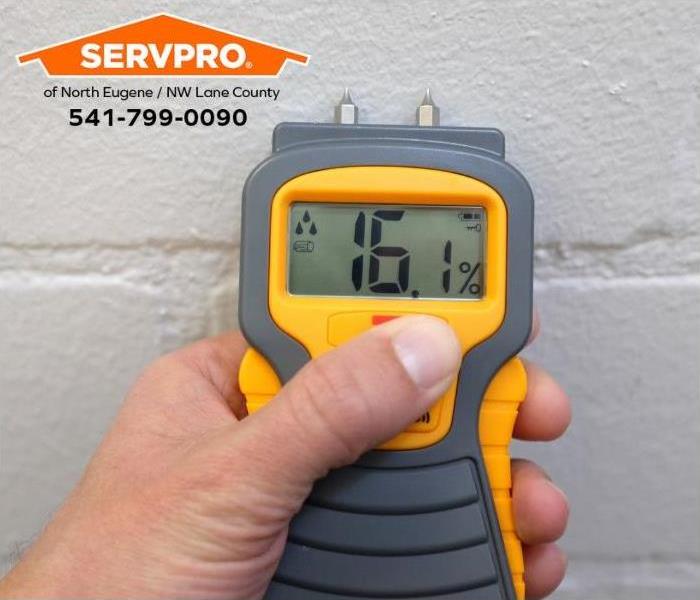 A moisture meter determines if a surface is dried thoroughly.